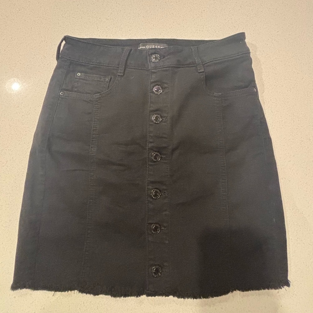 Guess Black Button-Up Mini Skirt
